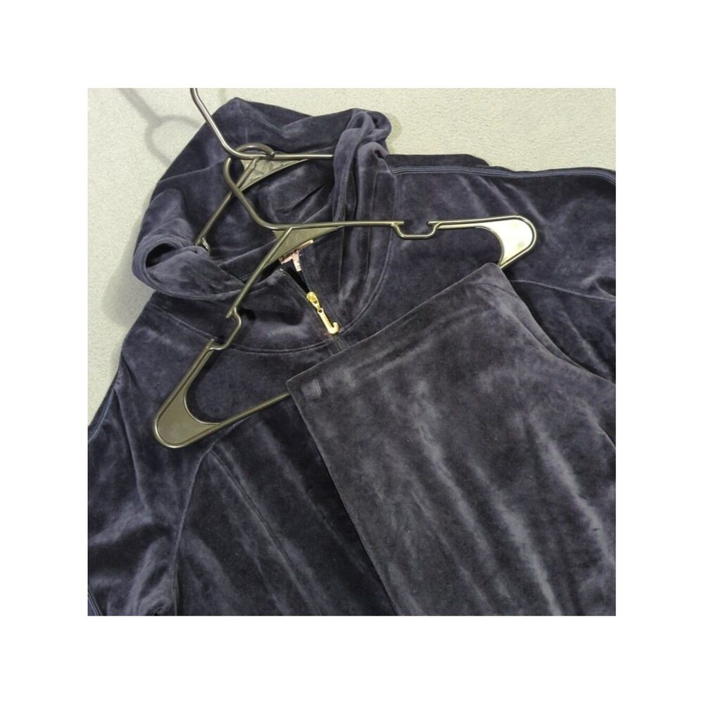 Juicy Couture Velour Tracksuit Women's XL Navy Blue 2 Piece
